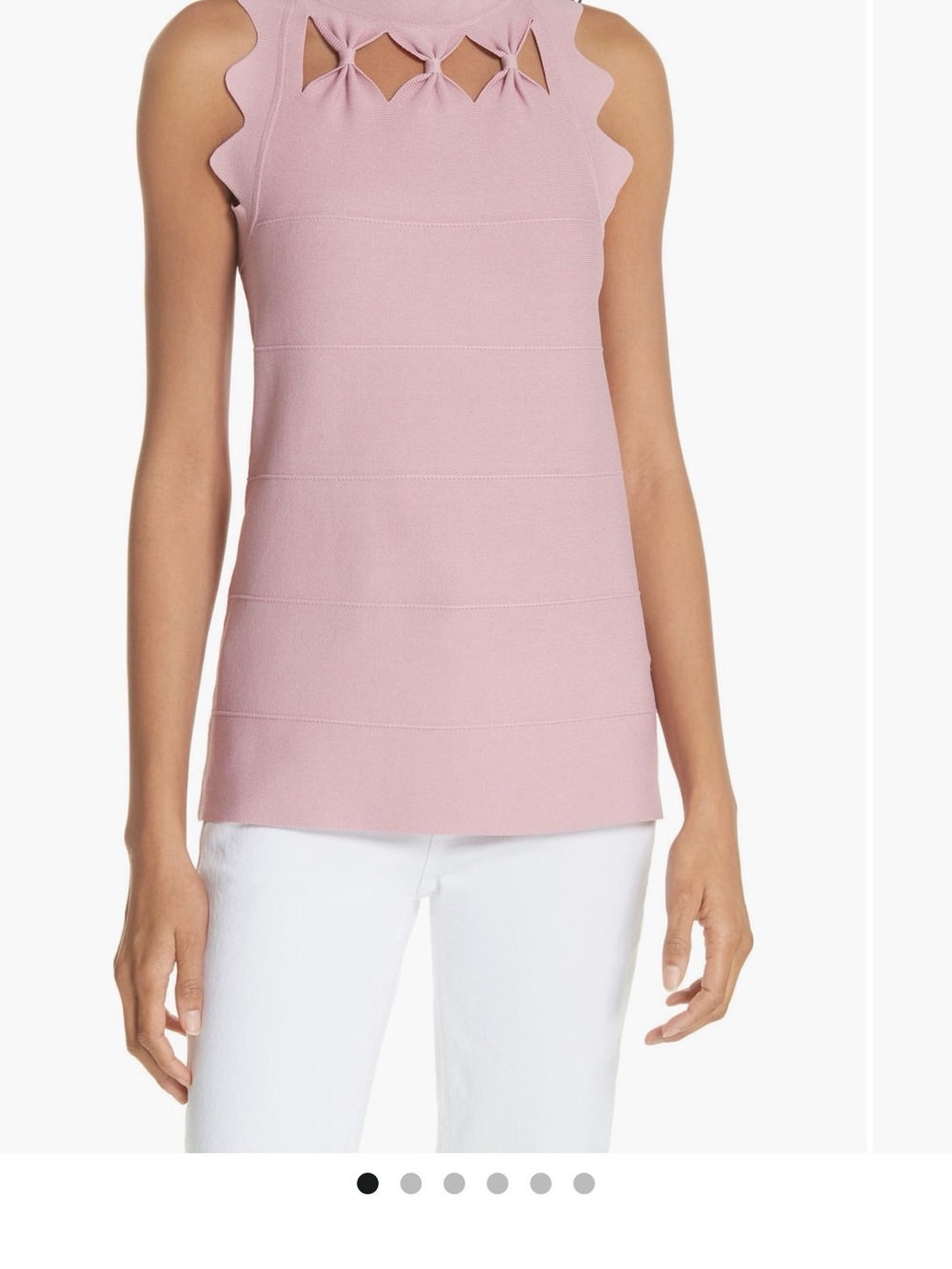 Ted Baker Pink Scallop Trim Sleeveless Dress